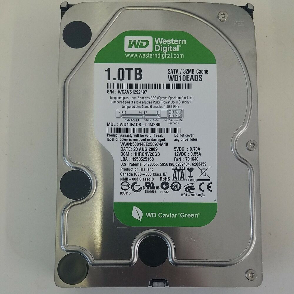 Western Digital Caviar Green 1TB 5400RPM SATA 3.5" Desktop Hard Drive WD10EADS